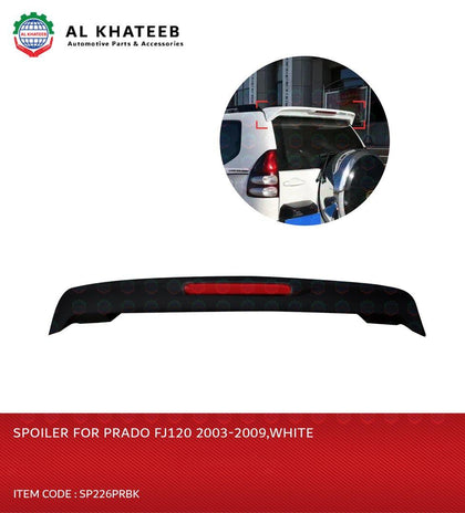 GTK Car Rear Spoiler Roof Wing With Brake Light LED Prado FJ120 2003-2009, ABS Plastic Black Painted