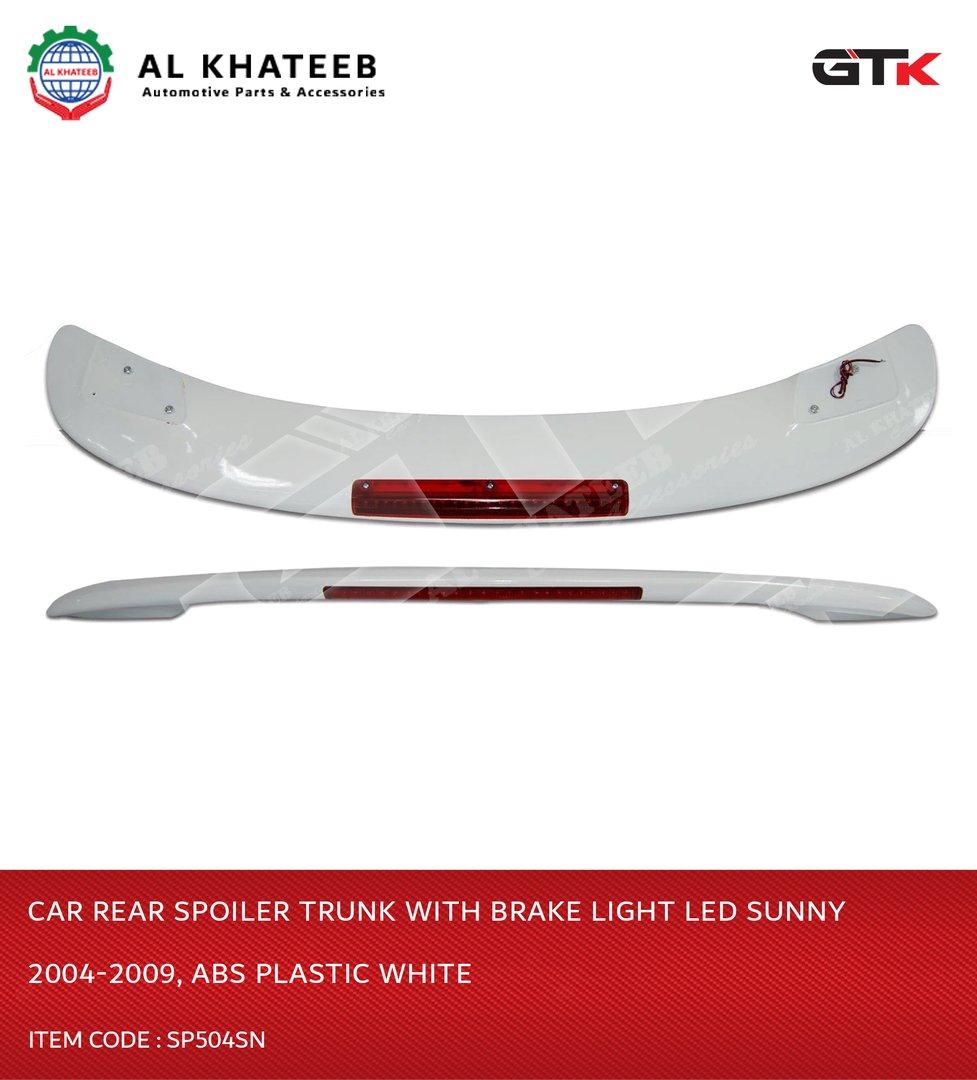 Car Rear Wing Break Car Rear Spoiler Trunk With Brake Light LED Sunny 2004-2009, ABS Plast