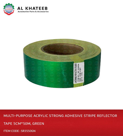 Multi-Purpose Acrylic Strong Adhesive Stripe Reflector Tape 5Cm*50M, Green