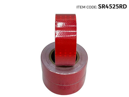 Al Khateeb Reflective Tape Honeycomb Safety Conspicuity Caution Warning Sticker Hazard Caution Tape 5Cm*25Y, Red