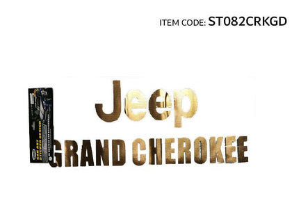 Al Khateeb Univesal Car Fit Body Car Styling Sticker Brand Letter Logo Gold 'Jeep Grand Cherokee'