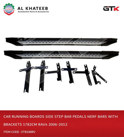 GTK Car Running Boards Side Step Bar Pedals Nerf Bars With Brackets 1782Cm Rav4 2006-2012