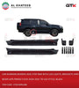 Car Running Boards Side Step Bar With Led Lights, Brackets Amd Mudflaps Prado Fj150 2018-2021 Style, Black