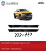 Car Aluminum ABS Side Step Bar Running Board With Set Of Brackets Ranger 2012-2017, Silver Black