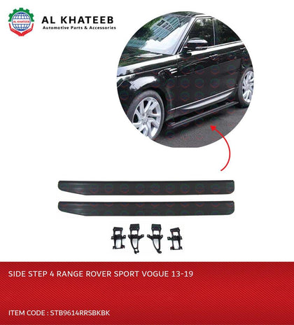 GTK Car Side Step Bar Running Board With Mount Brackets Range Rover Vogue 2013-2019, Black