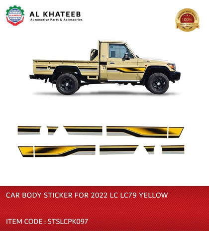 Car Body Sticker for LC Pickup LC79 2022 Yellow