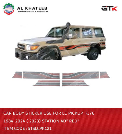 CAR BODY STICKER USE FOR LC PICKUP  FJ76 1984-2024 ( 2023) STATION 4D