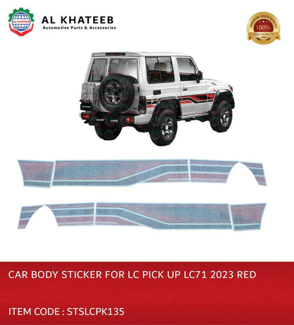 Car Body Sticker for LC Pickup LC71 2023 Red