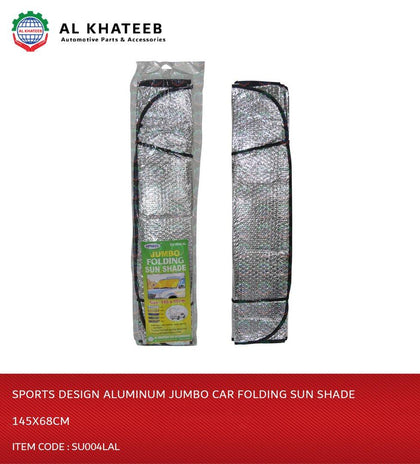 Sports Design Aluminum Jumbo Car Folding Sun Shade 145X68Cm