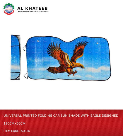 Universal Printed Folding Car Sun Shade With Eagle Designed 130Cmx60Cm