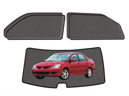 GTK Car Side Window Foldable Sun Shade Vehicle Window Shield Uv Protection Lancer 2004-2008, Black 5Pcs