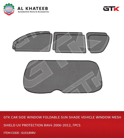 GTK Car Side Window Foldable Sun Shade Vehicle Window Mesh Shield Uv Protection Rav4 2006-2012, 7Pcs