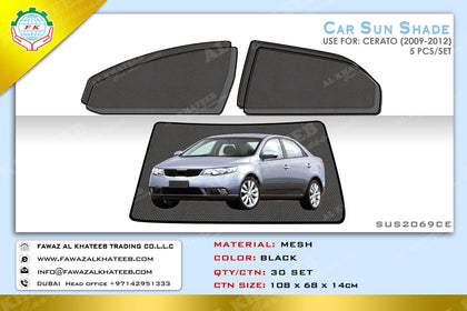 GTK Car Side Window Foldable Sun Shade Vehicle Window Mesh Shield UV Protection Cerato 2009-2012, 5PCS, Maroon