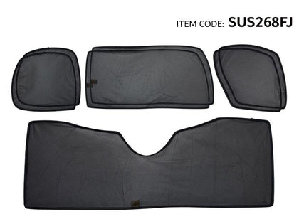 GTK Car Side Window Foldable Sun Shade Vehicle Window Mesh Shield Uv Protection Fj Cruiser 2003-2014, 7Pcs, Black