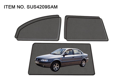 GTK Icko Samand Car Side Window Foldable Sun Shade Vehicle Window Mesh Shield Uv Protection, 5Pcs, Black