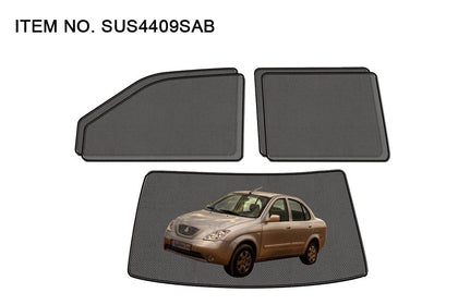 GTK Saipa Universal Car Side Window Foldable Sun Shade Vehicle Window Mesh Shield Uv Protection, 5Pcs, Black