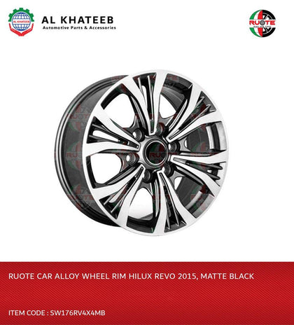 Ruote Car Alloy Wheel Rim Hilux Revo 2015, Matte Black