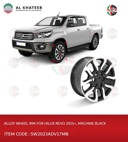 Ruote Black Machine Alloy Wheel Rim For Hilux Adventure 2021+ 17
