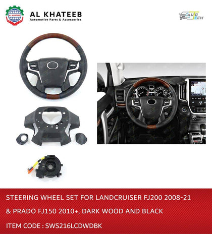 Autotech Black Steering Wheel For Land Cruier 2008-2021
