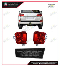 AutoTech Car Rear Bumper Tail Light LED Reflector Rear Fog Lamp Fog Light Brake Land Cruiser FJ200 2016-2021, Red OEM Style 2Pcs