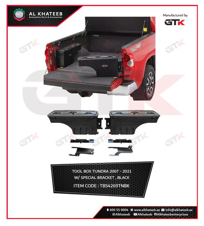 GTK Truck Bed Storage Tool Box With Special Bracket For Tundra 2014+