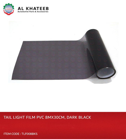 Al Khateeb PVC Car Headlight Tint Film Taillight Tail Wrap Fog Light Sticker 8M*30CM, Dark Black