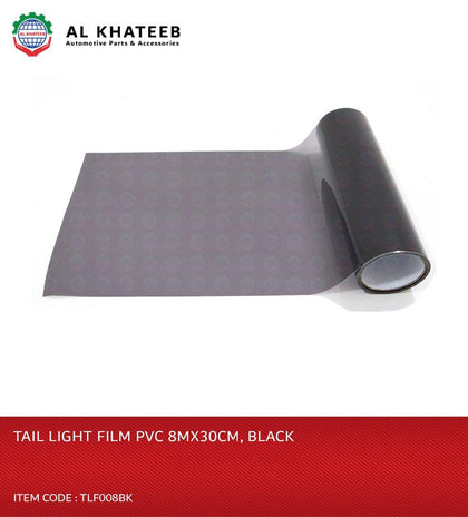 Al Khateeb PVC Car Headlight Tint Film Taillight Tail Wrap Fog Light Sticker 8M*30Cm, Black