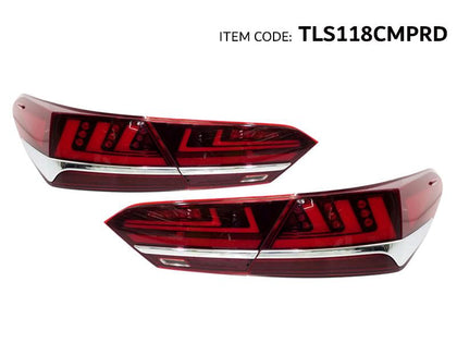 Autotech 4Pcs Set Red Car Tail Light For Camry 2018+