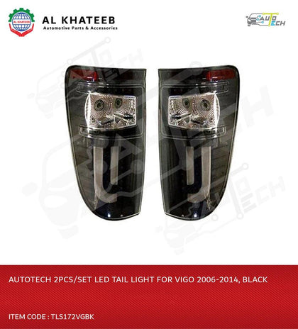 Autotech 2Pcs/Set Led Tail Light For Vigo 2006-2014, Black