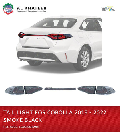 AutoTech Car Performance Rear Tail Lights Assembly Red LED Corolla Sedan 2019-2022, 5Pcs Set Black