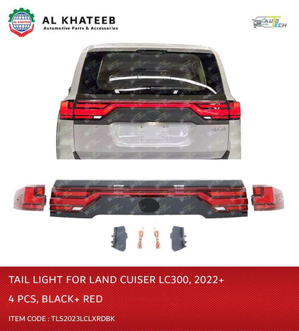 TAIL LIGHT FOR LC 300, 2022, 4 PCS BLACK+RED