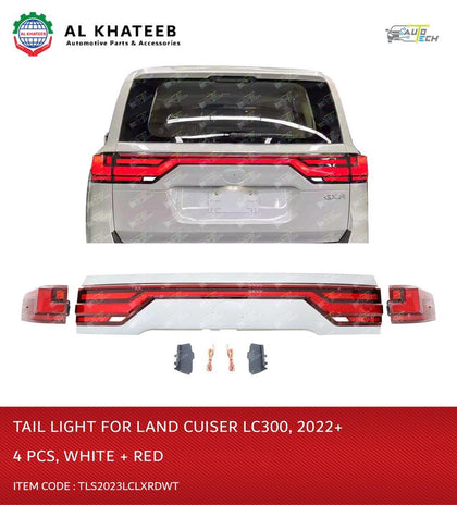 TAIL LIGHT FOR LC 300, 2022, 4 PCS  WHITE+RED