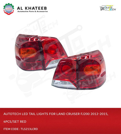 AutoTech LED Tail Lights For Land Cruiser FJ200 2012-2015, 4Pcs/Set Red