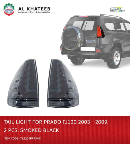 AutoTech Car Replacement Tail Light Prado FJ120 2003-2009, 2Pcs/Set Smoked Black