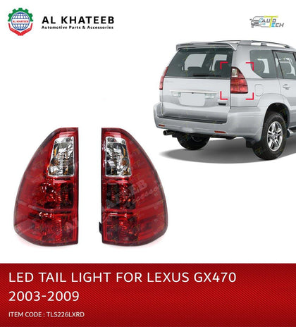 AutoTech Car Tail Light Smoked Red LED GX470 2003-2009