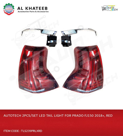 AutoTech 2Pcs/Set LED Tail Light For Prado FJ150 2018+, Red