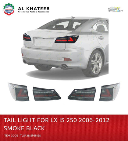 AutoTech Car Performance Rear Tail Brake Dynamic Turn Signal Car LED Tail Light IS250 2006-2012, Smoked Black 4PCS