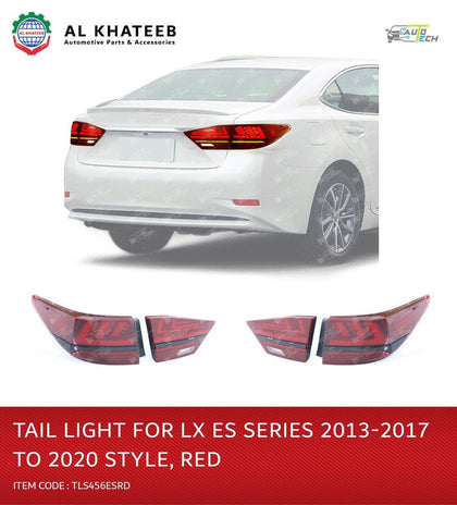 AutoTech Car Performance Rear Tail Brake Dynamic Turn Signal Car LED Tail Light ES Series 2013-2017 Facelift to 2020 Style, Red 4PCS