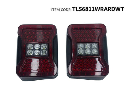 Auto-Tech 2Pcs/Set Tail Light For Wrangler Jk To Jl Style 2007-2017, Red & White