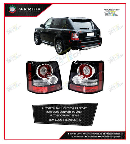 AutoTech Tail Light For Range Rover Sport 2005-2009 Convert To 2013, Autobiography Style