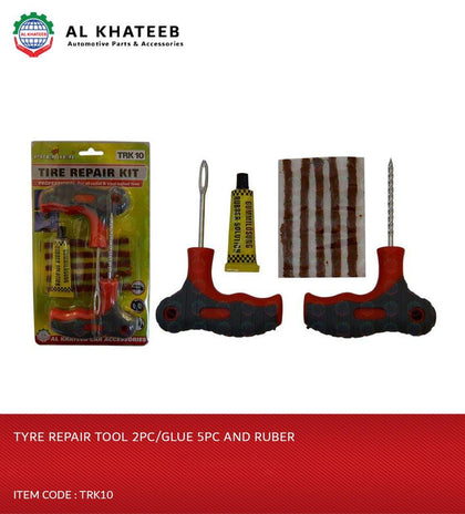 TYRE REPAIR TOOL 2PC/GLUE 5PC&RUBER-TRK10