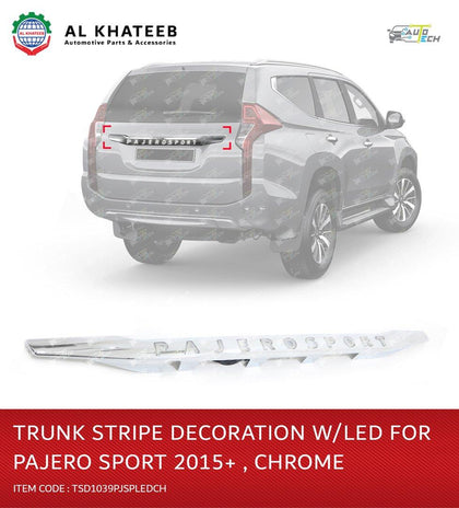 TRUNK STRIPE DECORATION W/LEDFOR MONTERO 2015+ PAJEROSPORT CHROME