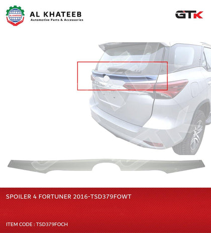 Car Rear Spoiler Fortuner 2016, ABS White Plastic