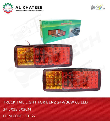 Truck Tail Light 24V/36W 60LED 34.5x13.5x3cm