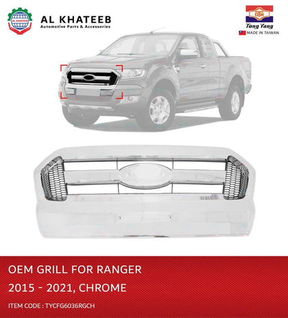 Al Khateeb Oem Front Grille Chrome With Mesh For Ranger 2015-2021