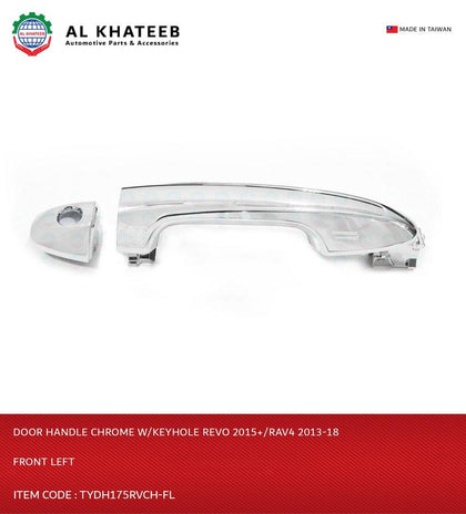 Al Khateb Hushan Car Front Exterior Door Handle Chrome With Keyhole Hilux Revo 2015+ Rav4 2013-2018 L-H 2Pcs