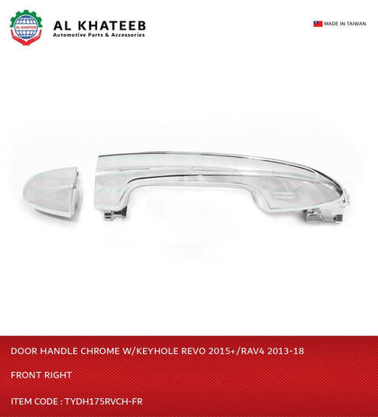 Al Khateb Hushan Car Front Exterior Door Handle Chrome With Keyhole Hilux Revo 2015+ Rav4 2013-2018 R-H 2Pcs