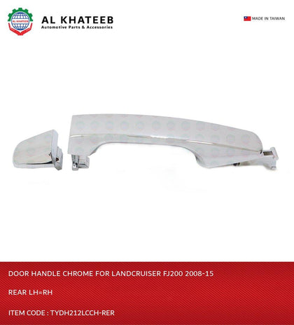 Al Khateb Hushan Car Rear Exterior Door Handle Chrome With Keyhole Land Cruiser FJ200 2008-2015, Left & Right 2Pcs