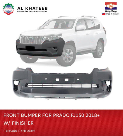 Al Khateeb TYG Matt-Black Front Bumper For Prado FJ150 2018+, With Finisher