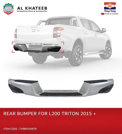 Al Khateeb TYG Partial Painted Silver Rear Bumper With Step Pad For Triton L200 2015+